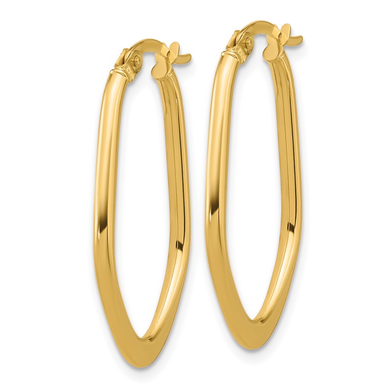 14K Polished Oval Hoop Earrings
