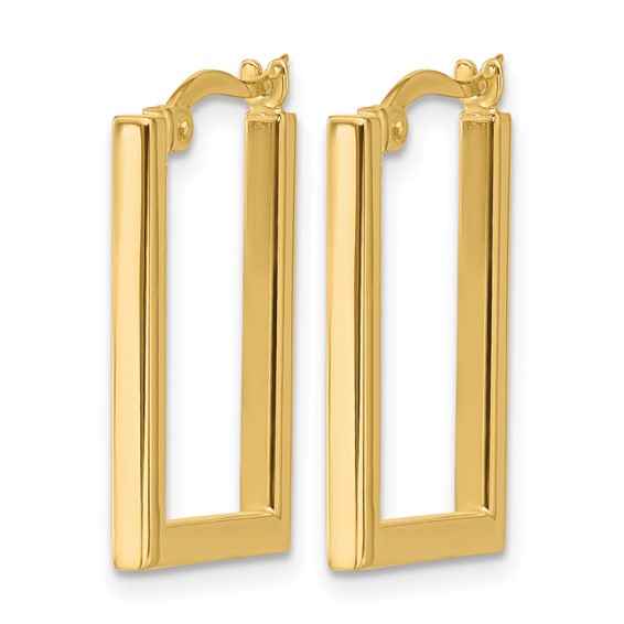 Leslie's Gold Polished Rectangle Hoop Earrings