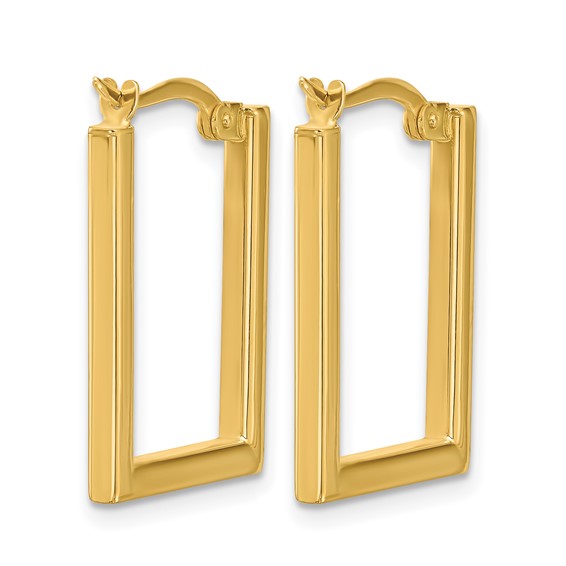 Leslie's Gold Polished Rectangle Hoop Earrings