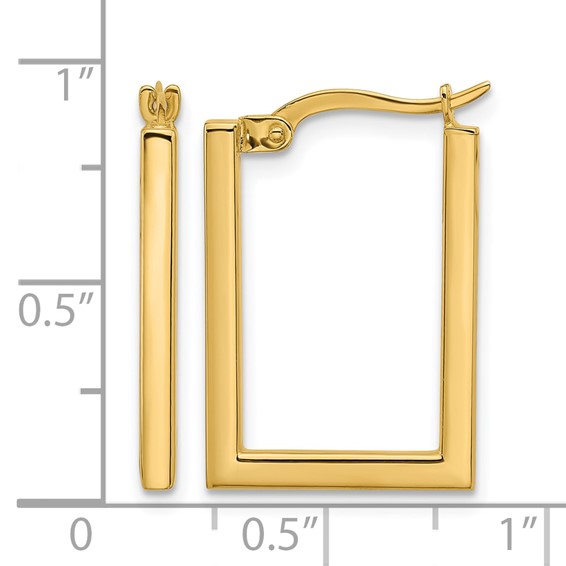 Leslie's Gold Polished Rectangle Hoop Earrings