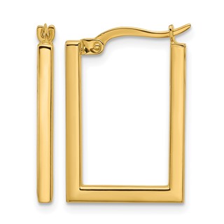 Leslie's Gold Polished Rectangle Hoop Earrings