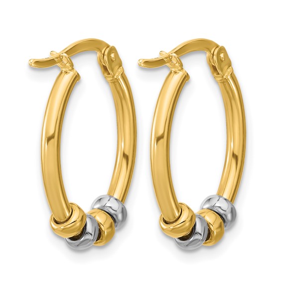 Leslie's Gold Polished with Beads Hoop Earrings