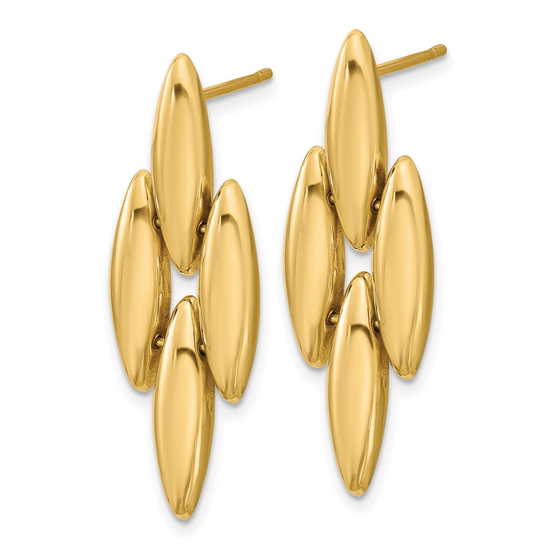 14K Polished Fancy Dangle Post Earrings