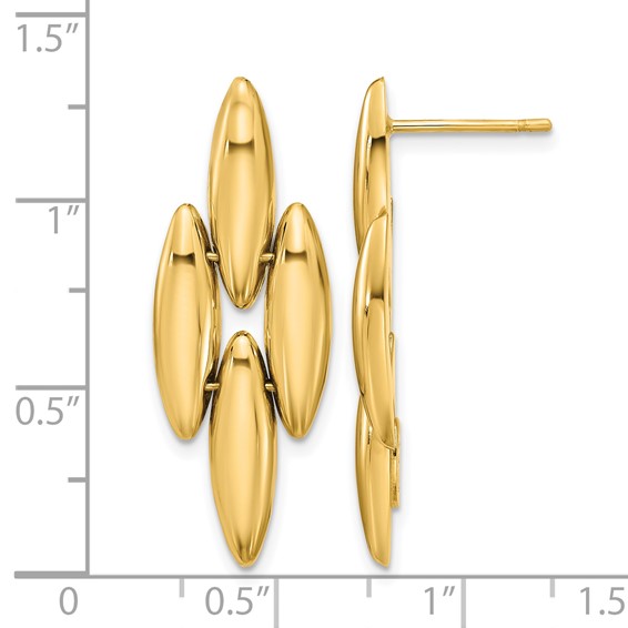 Leslie's 14K Polished Fancy Dangle Post Earrings