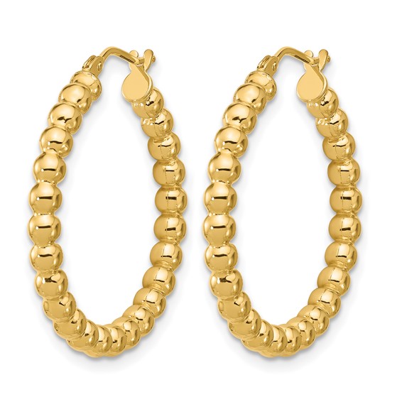 Leslie's Gold Polished Beaded Hoop Earrings