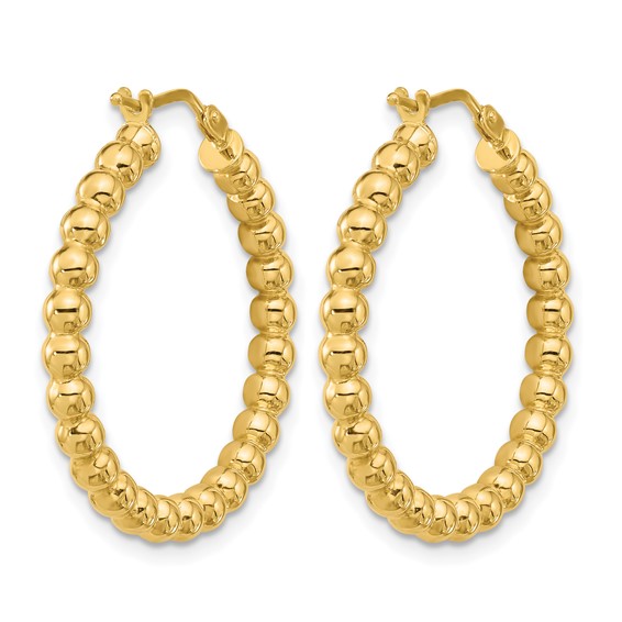 Leslie's Gold Polished Beaded Hoop Earrings