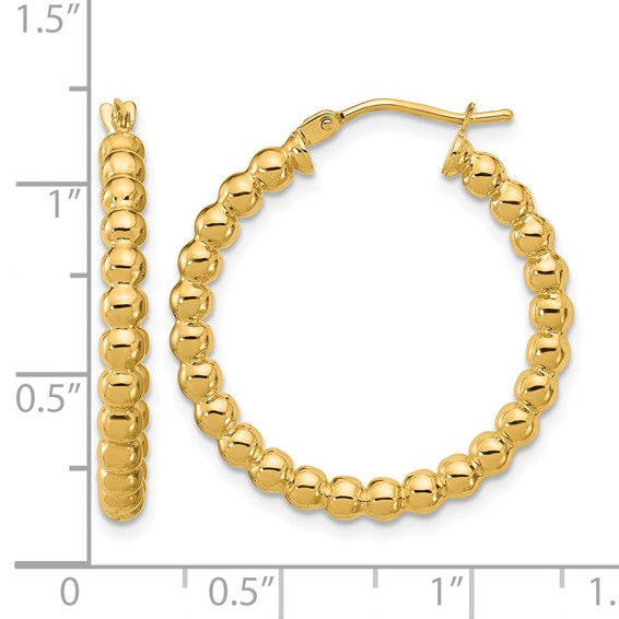 Leslie's Gold Polished Beaded Hoop Earrings
