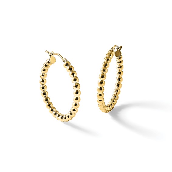 Leslie's Gold Polished Beaded Hoop Earrings