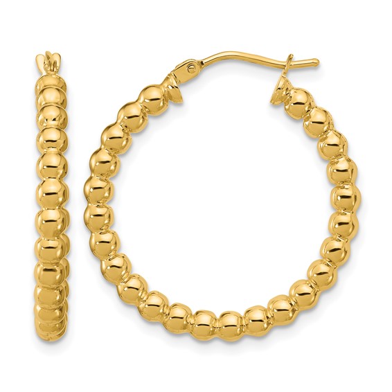 Leslie's Gold Polished Beaded Hoop Earrings