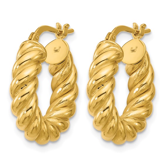 Leslie's Gold Polished and Twisted Hoop Earrings