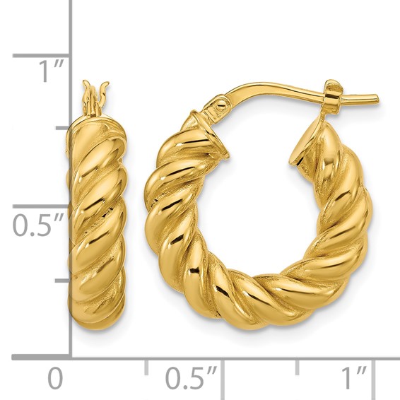Leslie's Gold Polished and Twisted Hoop Earrings