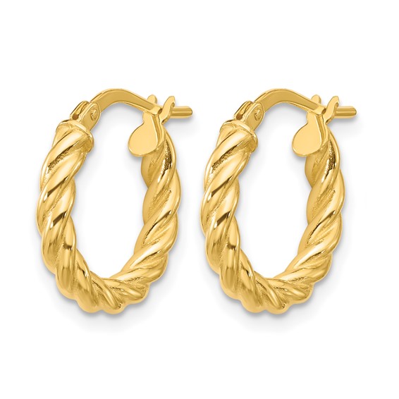 Leslie's Gold Polished and Twisted Hoop Earrings