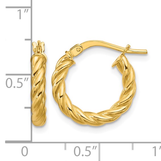 Leslie's Gold Polished and Twisted Hoop Earrings