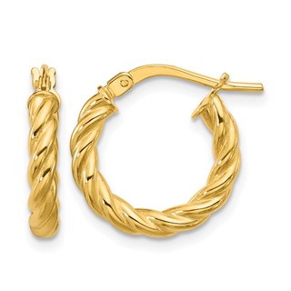 Leslie's Gold Polished and Twisted Hoop Earrings