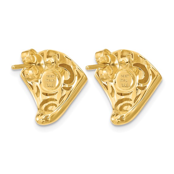 Leslie's 14K w/Black Enamel Polished Fancy Post Earrings