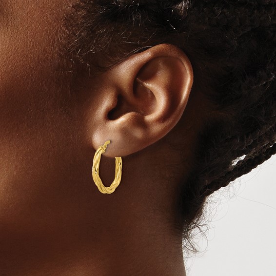 Leslie's Gold Polished Twisted Hoop Earrings