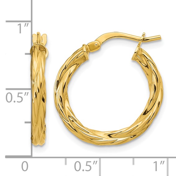 Leslie's Gold Polished Twisted Hoop Earrings