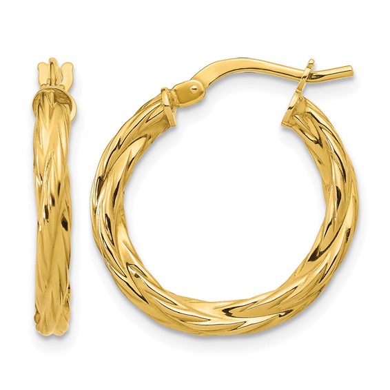 Leslie's Gold Polished Twisted Hoop Earrings