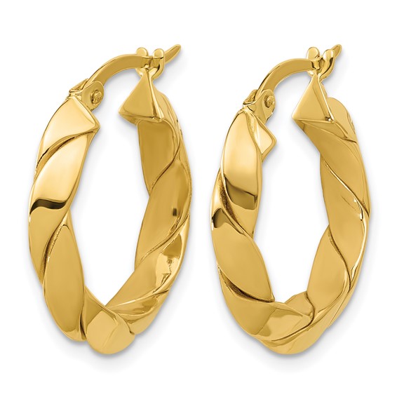 Leslie's Gold Polished and Twisted Hoop Earrings