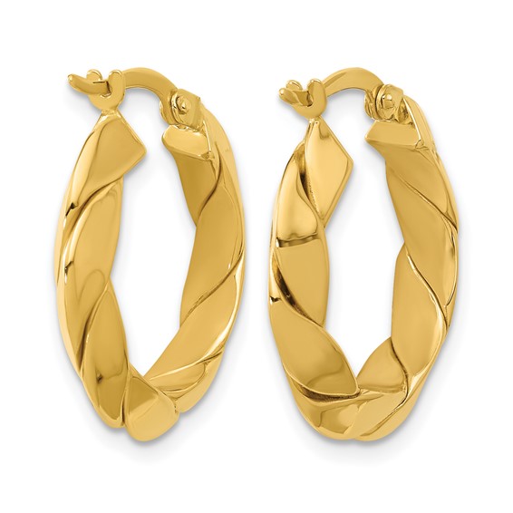 Leslie's Gold Polished and Twisted Hoop Earrings