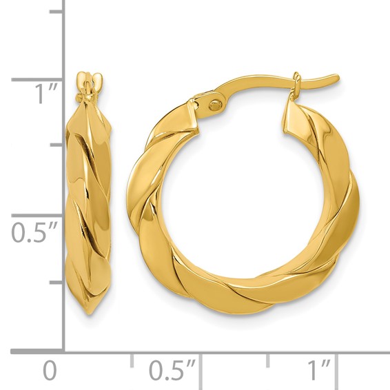 Leslie's Gold Polished and Twisted Hoop Earrings