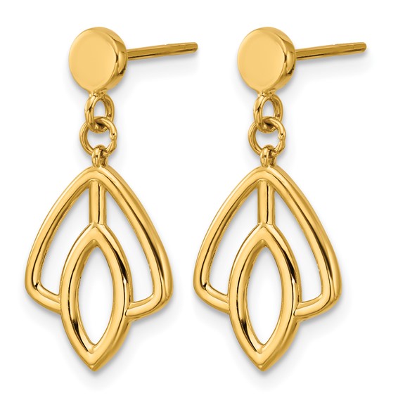 Leslie's 14K Polished Floral Dangle Post Earrings