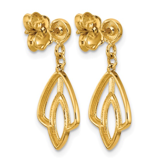 Leslie's 14K Polished Floral Dangle Post Earrings