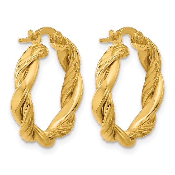 Leslie's Gold Polished and Twisted Hoop Earrings