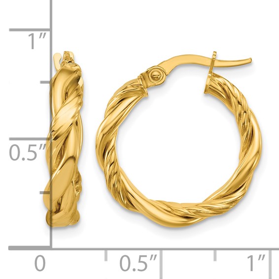 Leslie's Gold Polished and Twisted Hoop Earrings