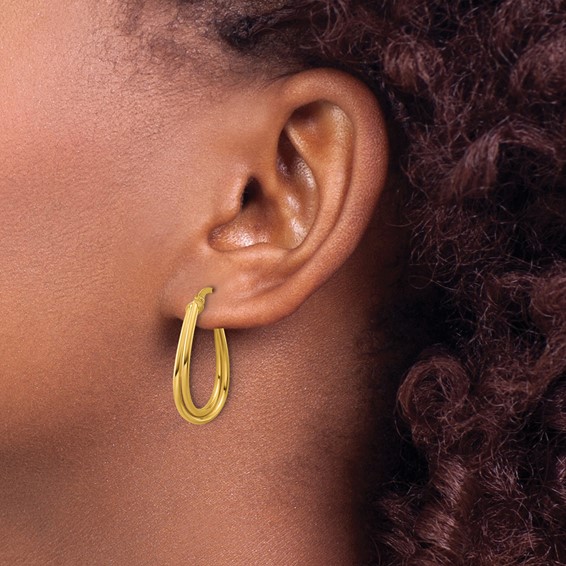 Leslie's Gold Polished Twist Hoop Earrings