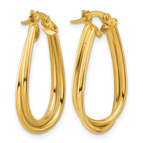 Leslie's Gold Polished Twist Hoop Earrings