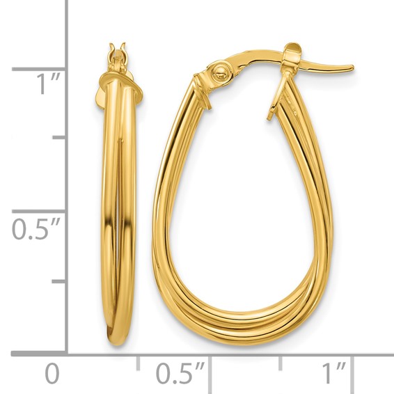 Leslie's Gold Polished Twist Hoop Earrings