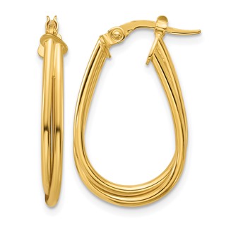 Leslie's Gold Polished Twist Hoop Earrings