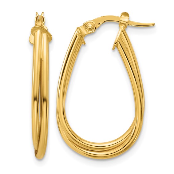 Leslie's Gold Polished Twist Hoop Earrings