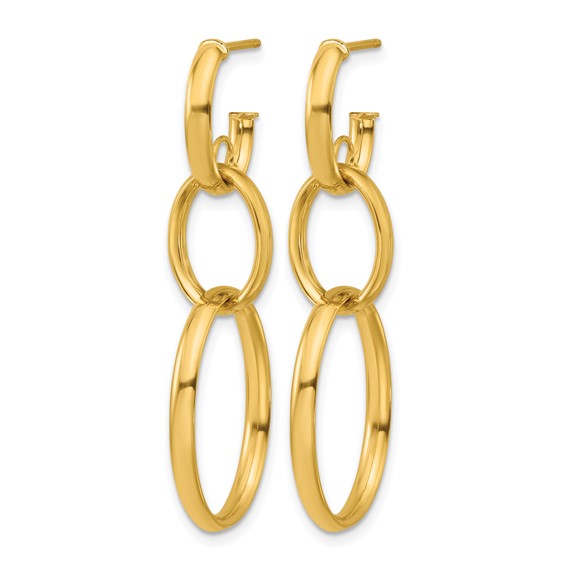 Leslie's 14K Polished Oval Link Post Earrings