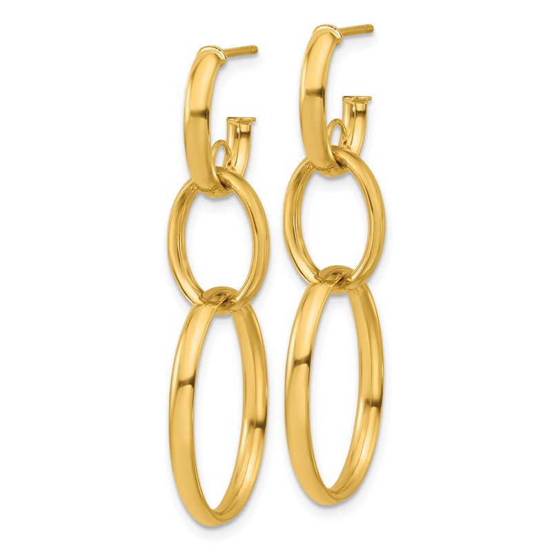 14K Polished Oval Link Post Earrings