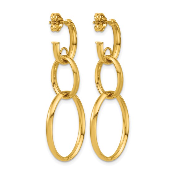 Leslie's 14K Polished Oval Link Post Earrings