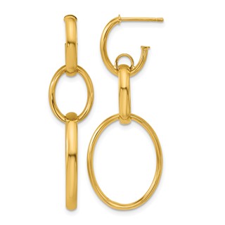 Leslie's 14K Polished Oval Link Post Earrings