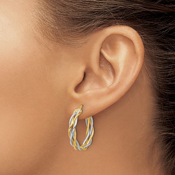 Leslie's Gold Polished and Twisted Hoop Earrings