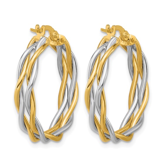 Leslie's Gold Polished and Twisted Hoop Earrings