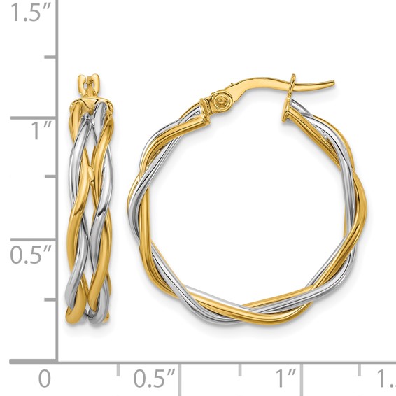 Leslie's Gold Polished and Twisted Hoop Earrings