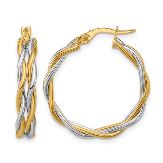 Leslie's Gold Polished and Twisted Hoop Earrings