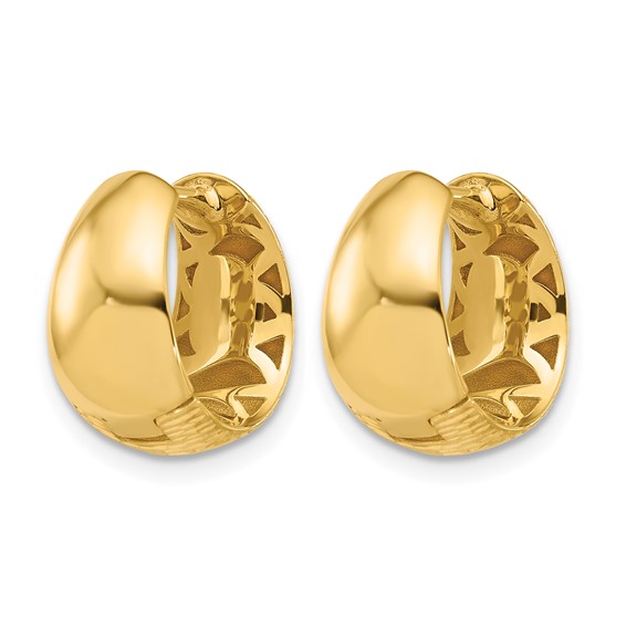 Leslie's 14K Polished and Diamond-cut Huggie Hoop Earrings