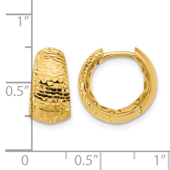 Leslie's 14K Polished and Diamond-cut Huggie Hoop Earrings