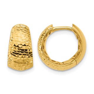 Leslie's 14K Polished and Diamond-cut Huggie Hoop Earrings