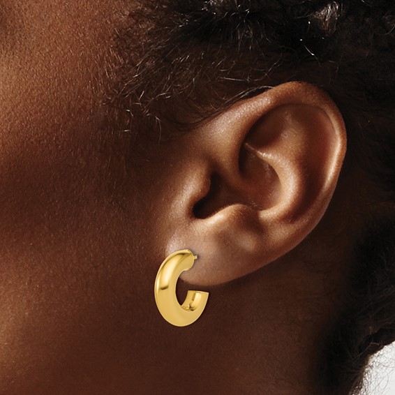 Leslie's Gold Polished J-Hoop Earrings
