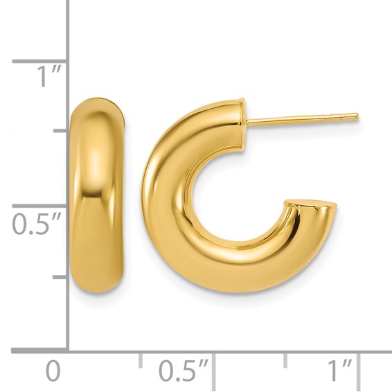 Leslie's Gold Polished J-Hoop Earrings