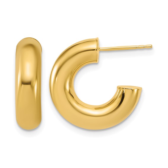 Leslie's Gold Polished J-Hoop Earrings