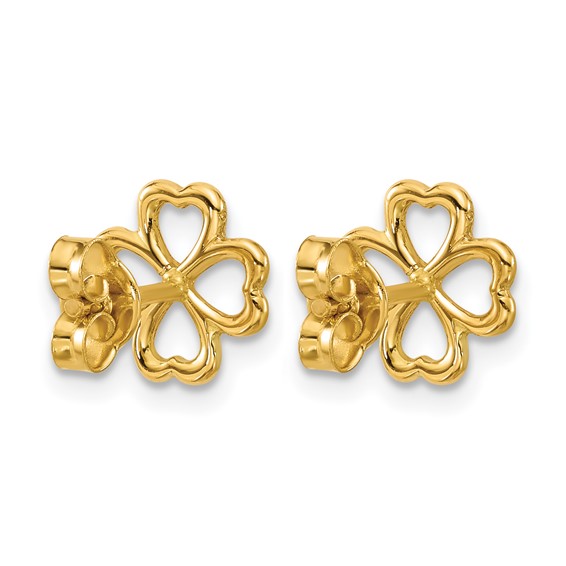 Leslie's 14K Polished 4-Leaf Clover Post Earrings