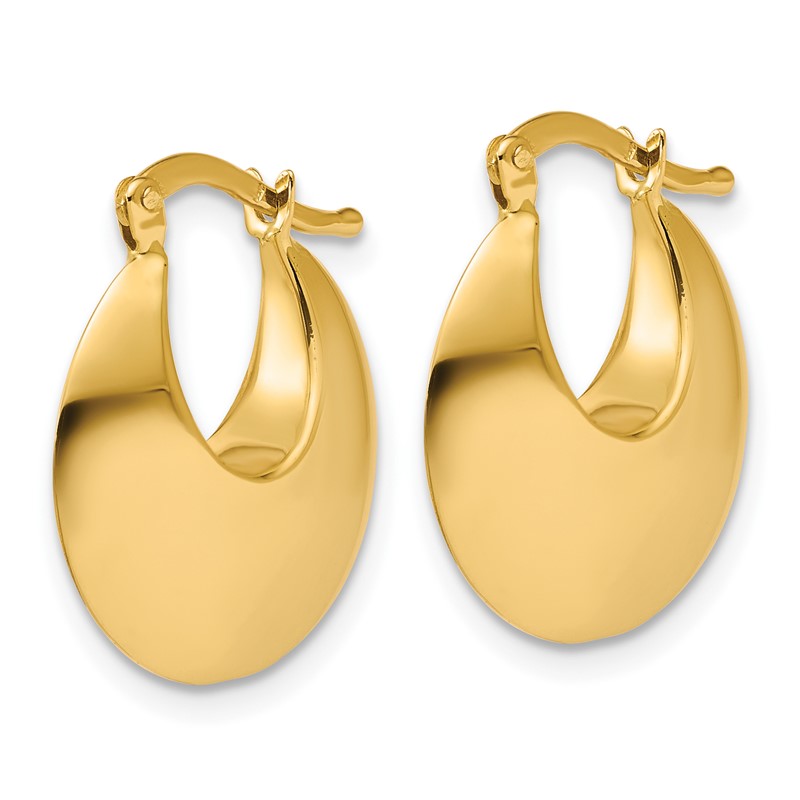 14K Polished Round Hoop Earrings